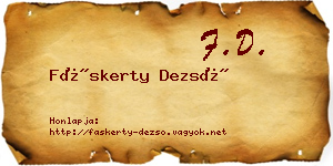 Fáskerty Dezső névjegykártya