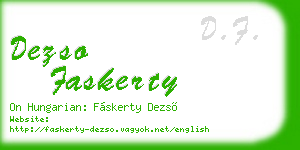 dezso faskerty business card