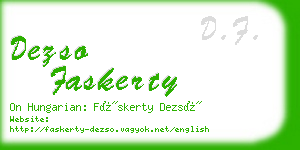 dezso faskerty business card